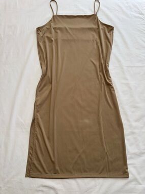 H&M Sleek Spaghetti Strap Slip Dress - Beige XL
